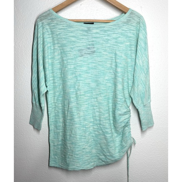 Express Tops - Express Burnout Side Ruched Mint Green Tunic Top 3/4 Sleeve Oversized Summer NWT